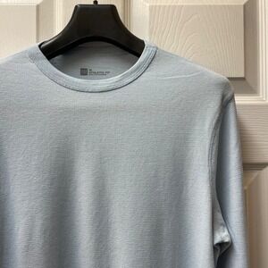 Vintage Gap Men's Medium Baby Blue Knit Long Sleeve Crew Neck Shirt Thermal Top